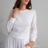 Lunya Loungewear Organic Pima Crew Neck Long Sleeve - #Sincere White
